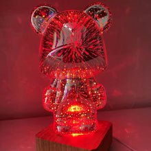 Load image into Gallery viewer, 5D Fireworks Bear Lamp