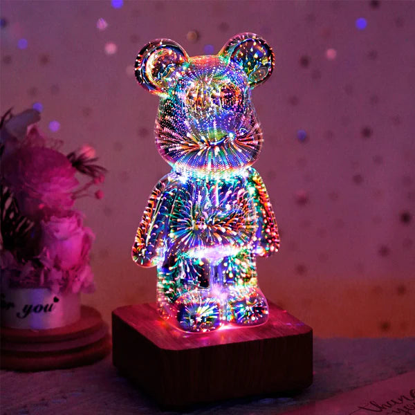 5D Fireworks Bear Lamp